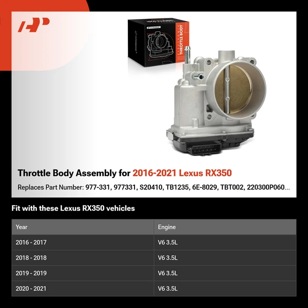 Throttle Body Assembly for 2016-2021 Lexus RX350