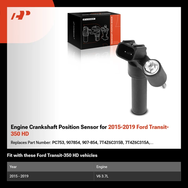 Engine Crankshaft Position Sensor for 2015-2019 Ford Transit-350 HD