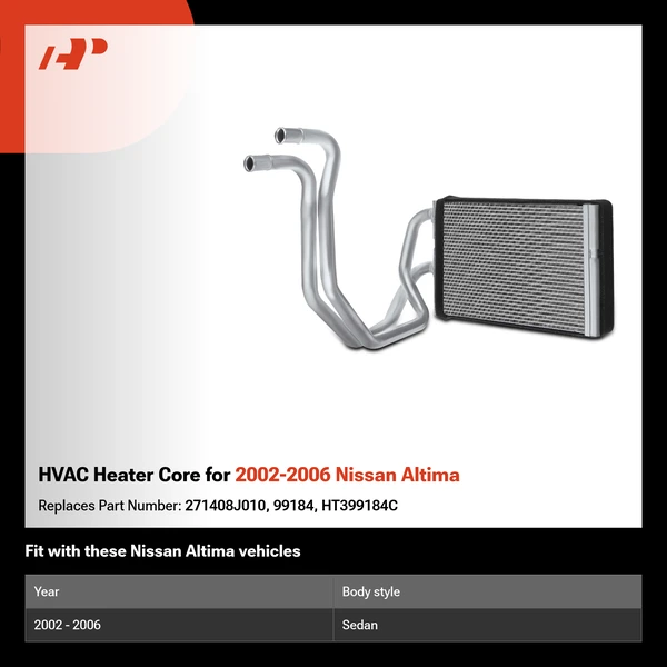 HVAC Heater Core for 2002-2006 Nissan Altima