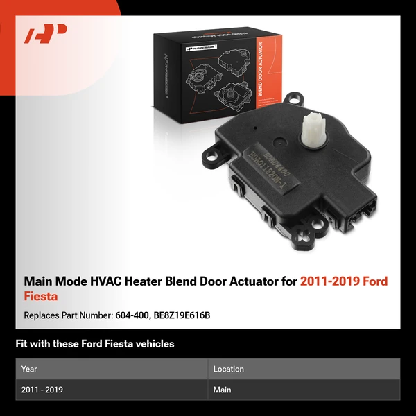 Main Mode HVAC Heater Blend Door Actuator for 2011-2019 Ford Fiesta