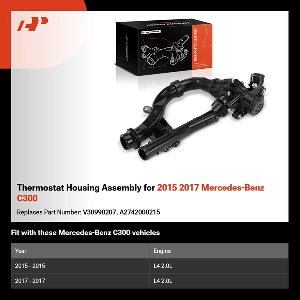 Thermostat Housing Assembly for 2015 2017 Mercedes-Benz C300