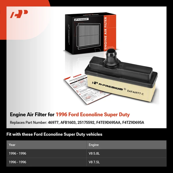 Engine Air Filter for 1996 Ford Econoline Super Duty