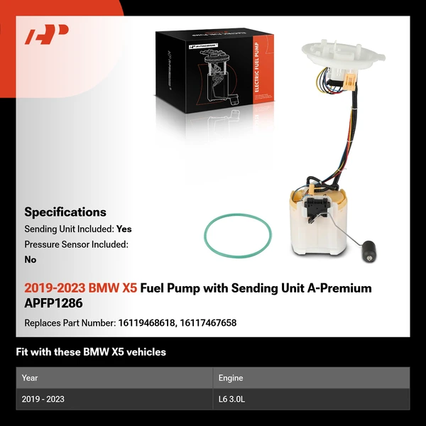 2019-2023 BMW X5 Fuel Pump with Sending Unit A-Premium APFP1286