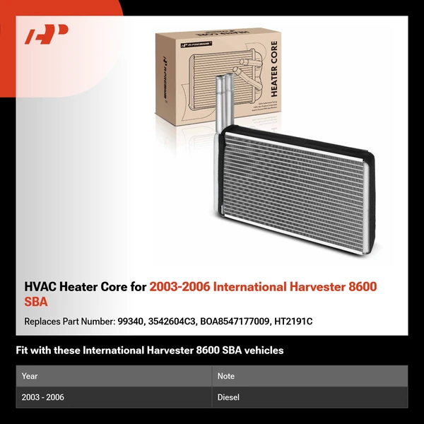 HVAC Heater Core for 2003-2006 International Harvester 8600 SBA