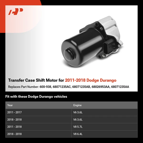 Transfer Case Shift Motor for 2011-2018 Dodge Durango