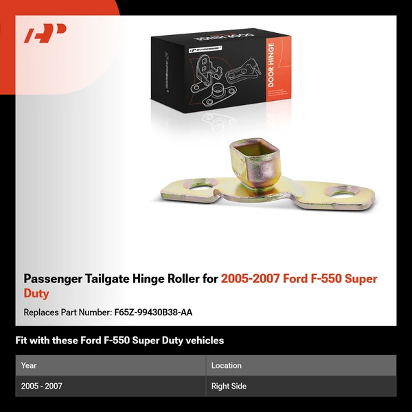 Passenger Tailgate Hinge Roller for 2005-2007 Ford F-550 Super Duty