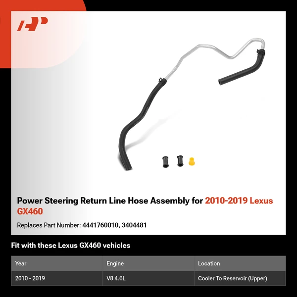 Power Steering Return Line Hose Assembly for 2010-2019 Lexus GX460