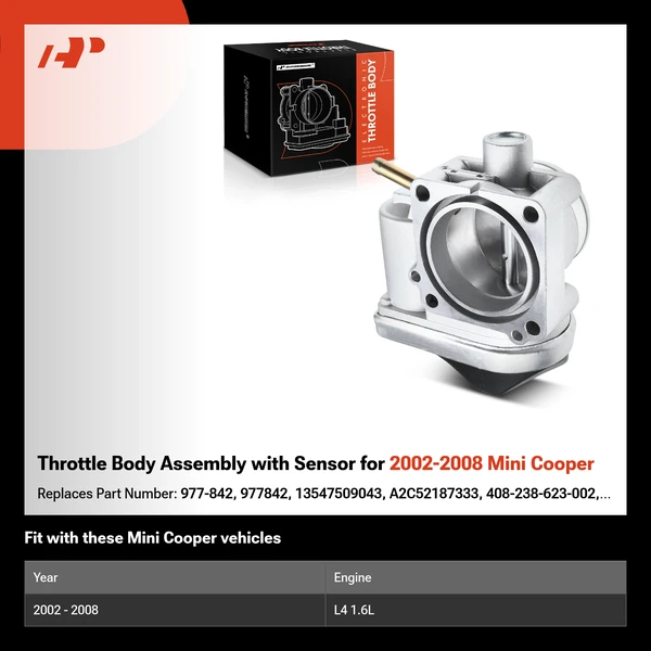 Throttle Body Assembly with Sensor for 2002-2008 Mini Cooper