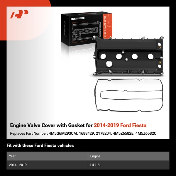 Engine Valve Cover with Gasket for 2014-2019 Ford Fiesta