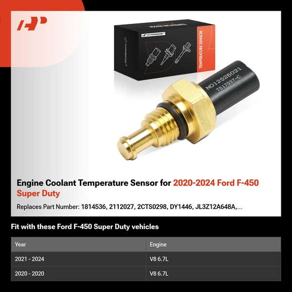 Engine Coolant Temperature Sensor for 2020-2024 Ford F-450 Super Duty
