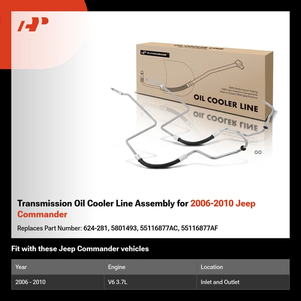 Transmission Oil Cooler Line Assembly for 2006-2010 Jeep Commander