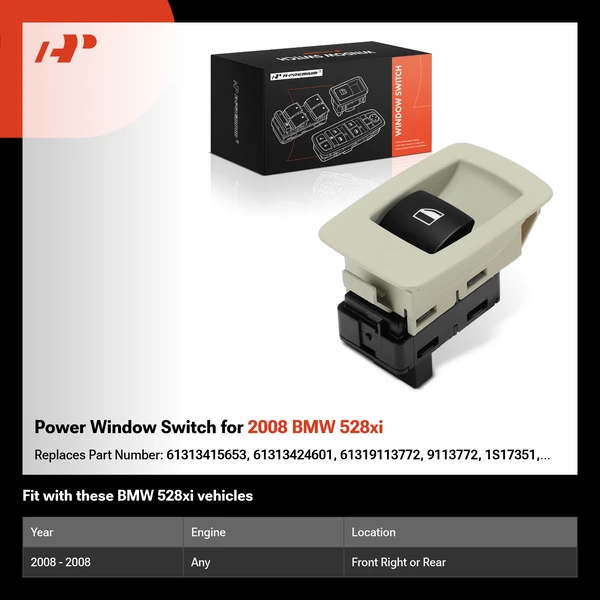Power Window Switch for 2008 BMW 528xi