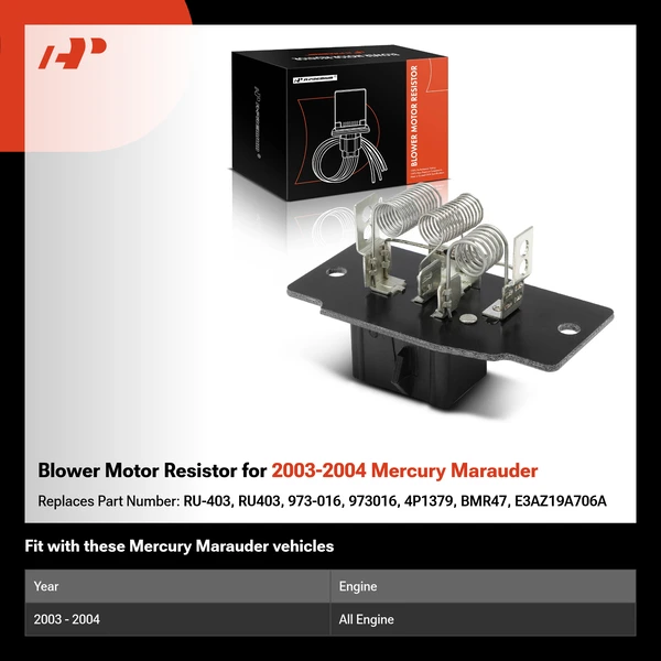 Blower Motor Resistor for 2003-2004 Mercury Marauder