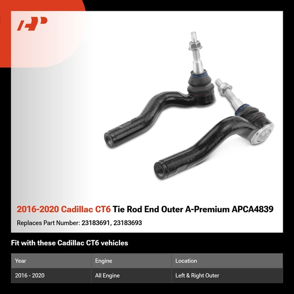 2016-2020 Cadillac CT6 Tie Rod End Outer A-Premium APCA4839