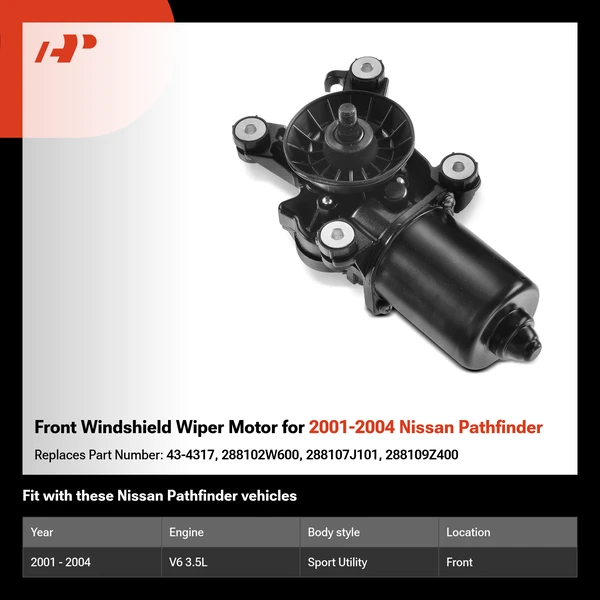Front Windshield Wiper Motor for 2001-2004 Nissan Pathfinder