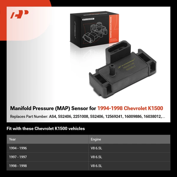 Manifold Pressure (MAP) Sensor for 1994-1998 Chevrolet K1500