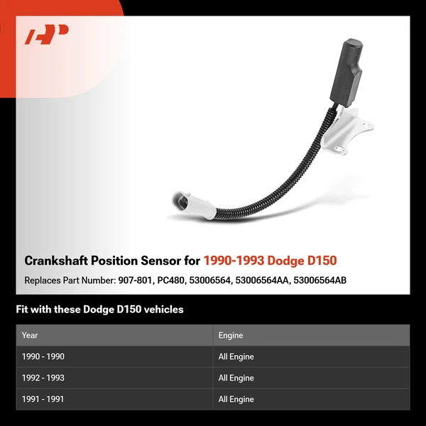 Crankshaft Position Sensor for 1990-1993 Dodge D150