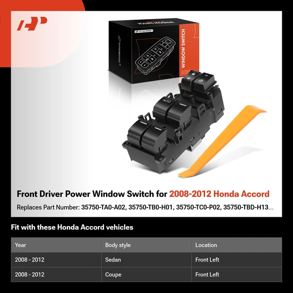 Front Driver Power Window Switch for 2008-2012 Honda Accord