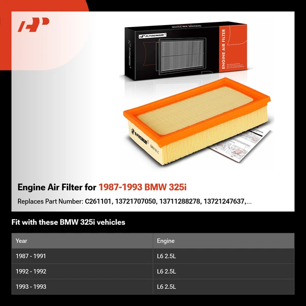 Engine Air Filter for 1987-1993 BMW 325i