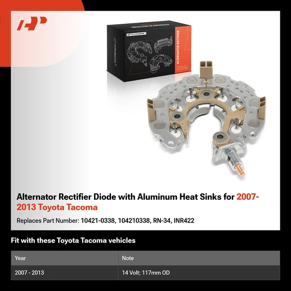 Alternator Rectifier Diode with Aluminum Heat Sinks for 2007-2013 Toyota Tacoma