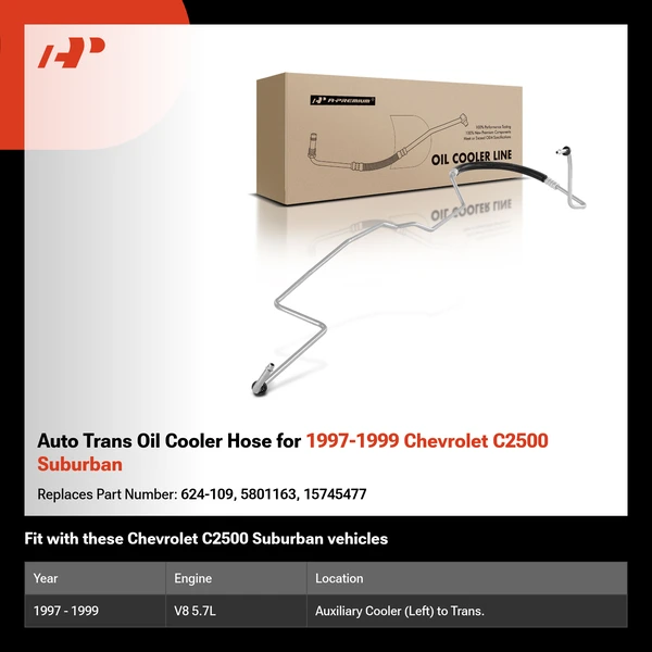 Auto Trans Oil Cooler Hose for 1997-1999 Chevrolet C2500 Suburban