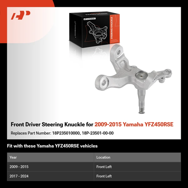 Front Driver Steering Knuckle for 2009-2015 Yamaha YFZ450RSE