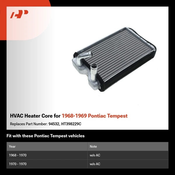 HVAC Heater Core for 1968-1969 Pontiac Tempest