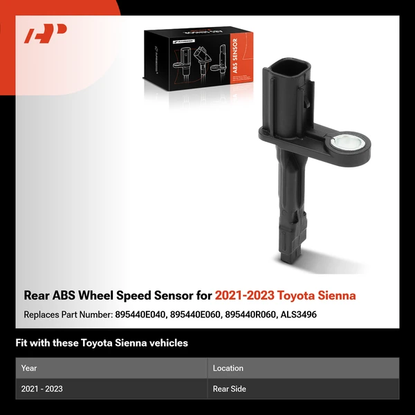 Rear ABS Wheel Speed Sensor for 2021-2023 Toyota Sienna