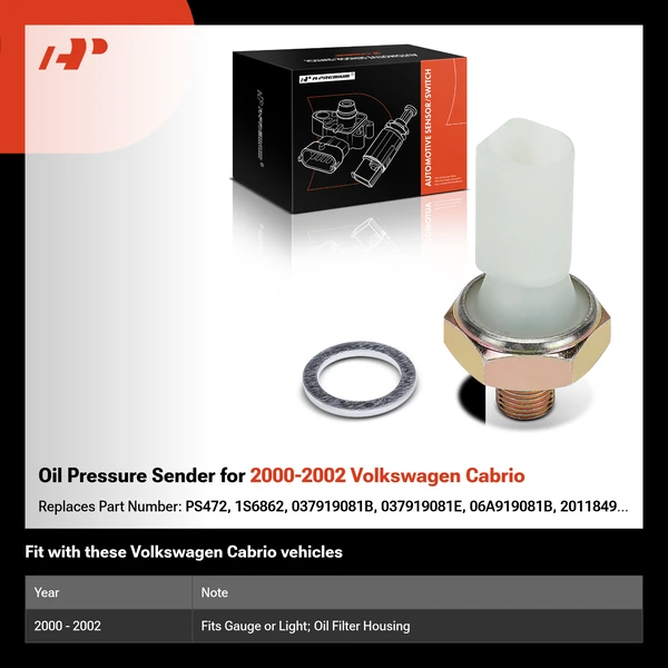 Oil Pressure Sender for 2000-2002 Volkswagen Cabrio