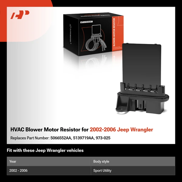 HVAC Blower Motor Resistor for 2002-2006 Jeep Wrangler