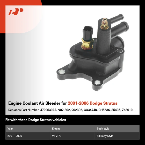 Engine Coolant Air Bleeder for 2001-2006 Dodge Stratus