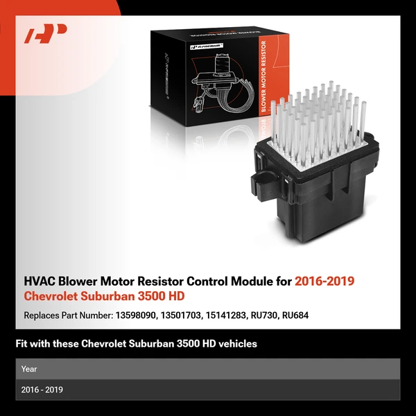 HVAC Blower Motor Resistor Control Module for 2016-2019 Chevrolet Suburban 3500 HD