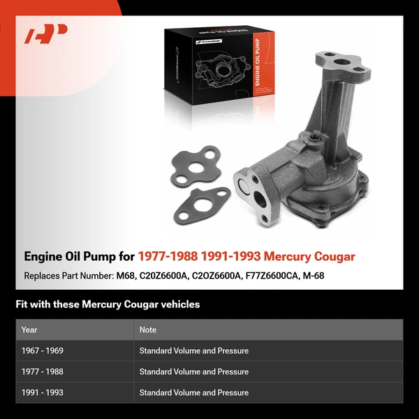 Engine Oil Pump for 1977-1988 1991-1993 Mercury Cougar