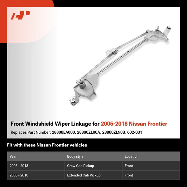 Front Windshield Wiper Linkage for 2005-2018 Nissan Frontier