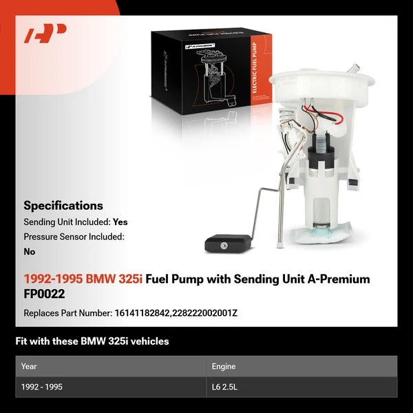 1992-1995 BMW 325i Fuel Pump with Sending Unit A-Premium FP0022