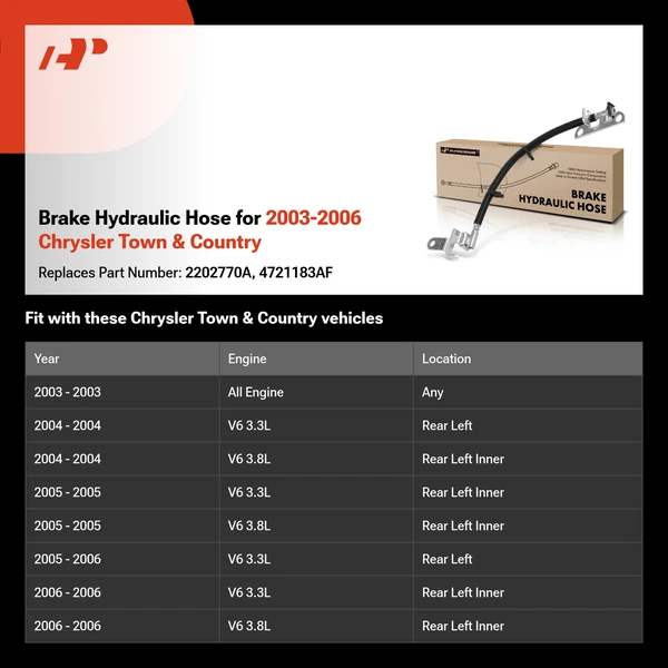 Brake Hydraulic Hose for 2003-2006 Chrysler Town & Country