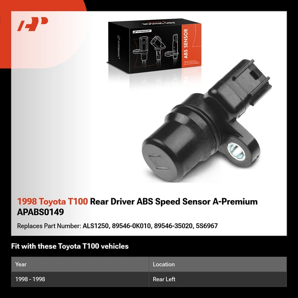 1998 Toyota T100 Rear Driver ABS Speed Sensor A-Premium APABS0149