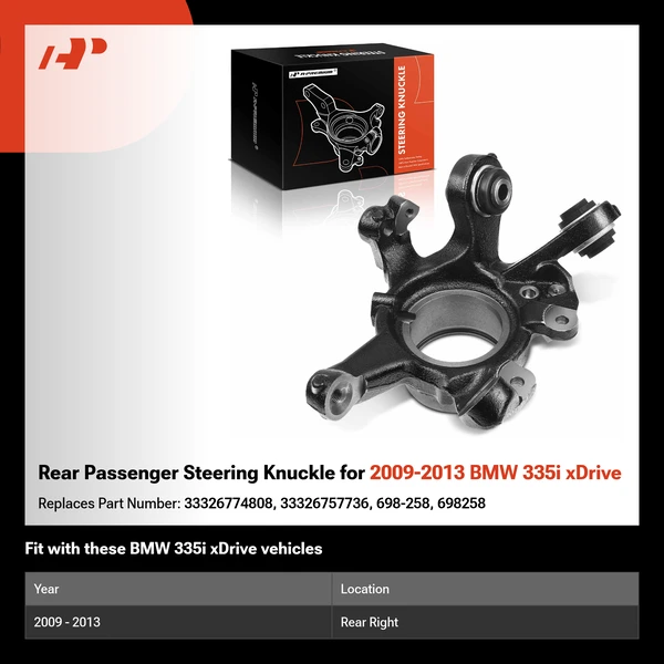 Rear Passenger Steering Knuckle for 2009-2013 BMW 335i xDrive