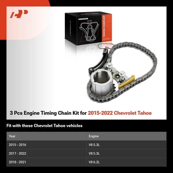 3 Pcs Engine Timing Chain Kit for 2015-2022 Chevrolet Tahoe