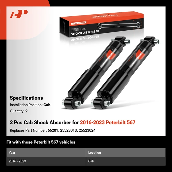 2 Pcs Cab Shock Absorber for 2016-2023 Peterbilt 567