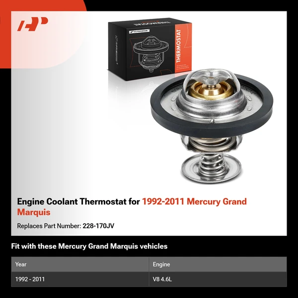 Engine Coolant Thermostat for 1992-2011 Mercury Grand Marquis