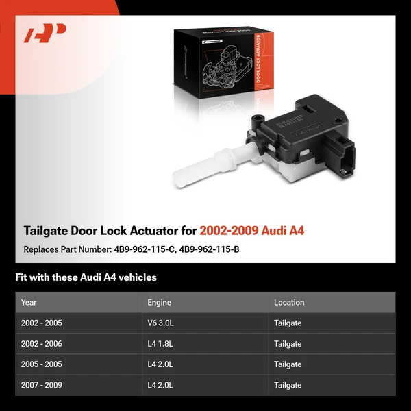 Tailgate Door Lock Actuator for 2002-2009 Audi A4