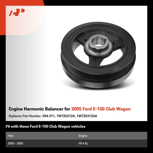 Engine Harmonic Balancer for 2005 Ford E-150 Club Wagon