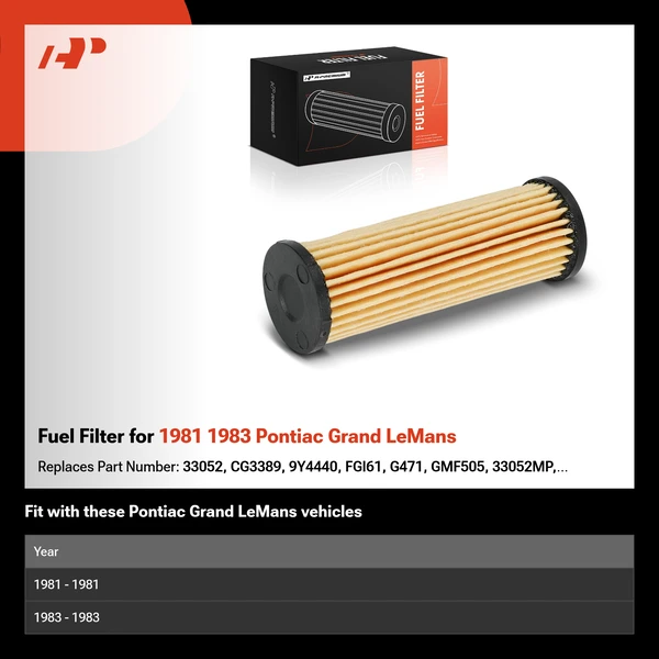Fuel Filter for 1981 1983 Pontiac Grand LeMans