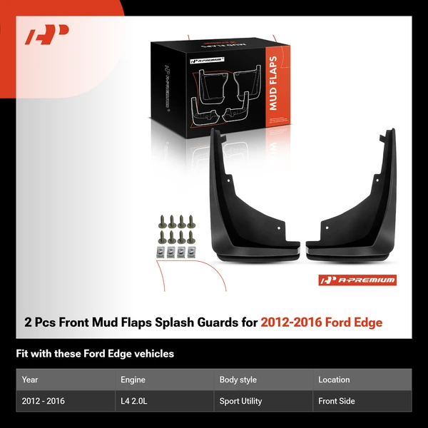 2 Pcs Front Mud Flaps Splash Guards for 2012-2016 Ford Edge