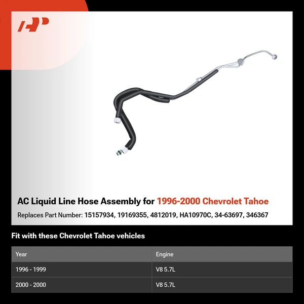 AC Liquid Line Hose Assembly for 1996-2000 Chevrolet Tahoe