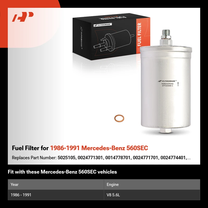 Fuel Filter for 1986-1991 Mercedes-Benz 560SEC