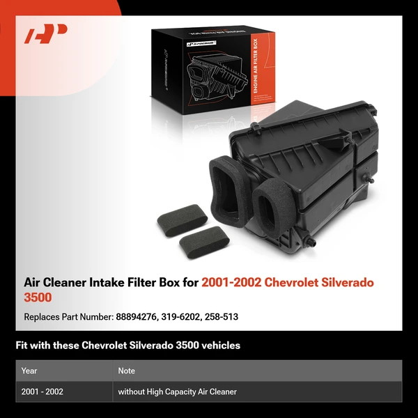 Air Cleaner Intake Filter Box for 2001-2002 Chevrolet Silverado 3500