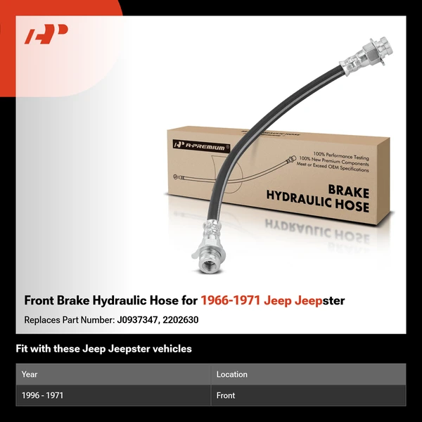 Front Brake Hydraulic Hose for 1966-1971 Jeep Jeepster