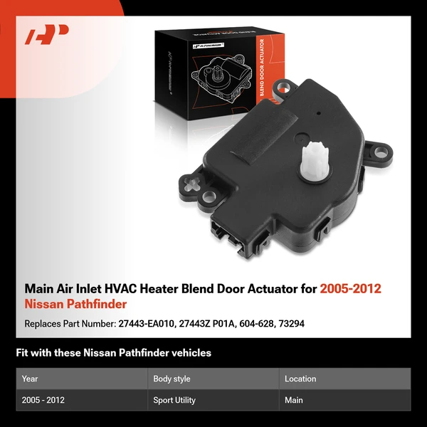 Main Air Inlet HVAC Heater Blend Door Actuator for 2005-2012 Nissan Pathfinder
